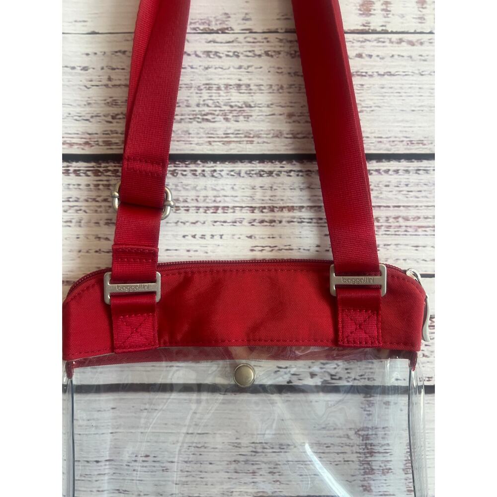 BAGALINNI STADIUM CLEAR POCKET CROSSBODY BAG RED - Picture 4 of 12